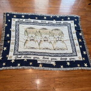 Blue and gold angels tapestry